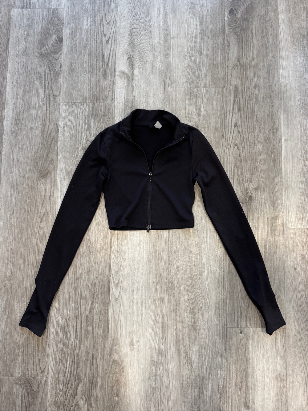 H&M Black Cropped Zip Jacket Size XS
